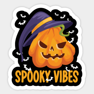 Spooky Vibes Halloween Pumpkin Sticker